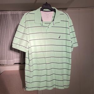 Mint Striped Nautica Polo XL